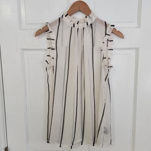 Who What Wear Black and White Striped Tank Top